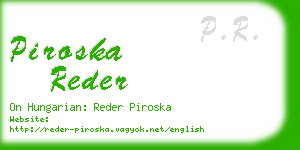 piroska reder business card